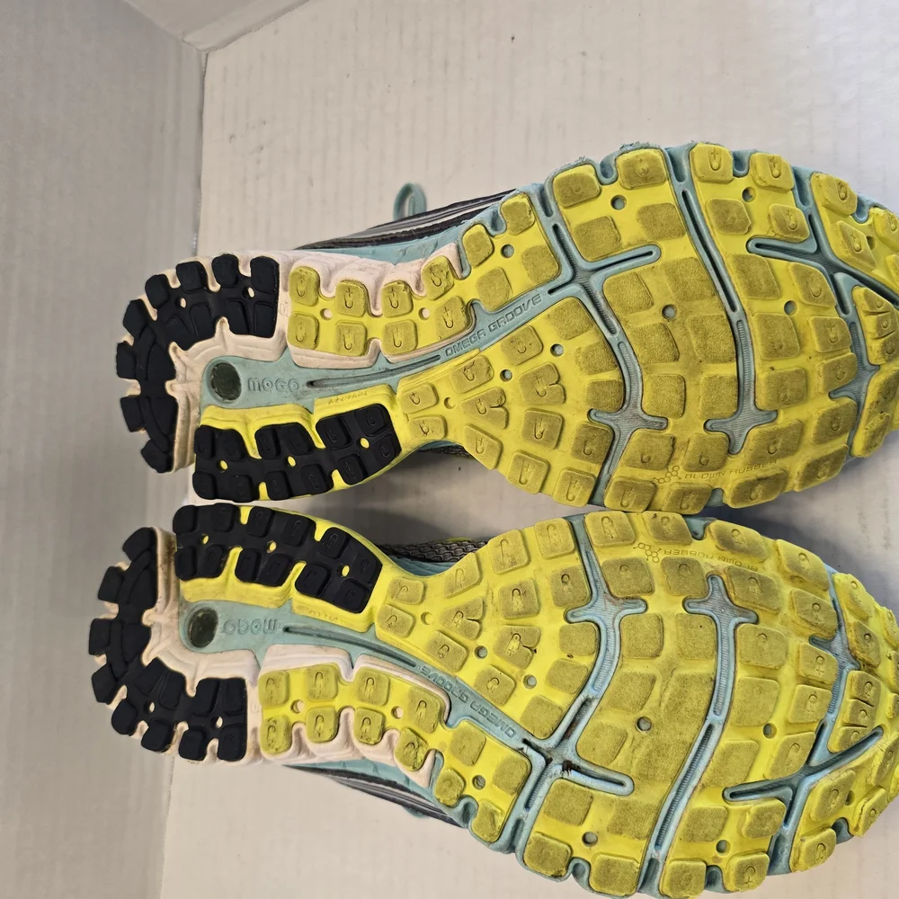 Brooks Gray and Yellow‎ Athletic Shoes with Breathable Mesh and Modern Design